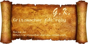 Gritzmacher Károly névjegykártya
